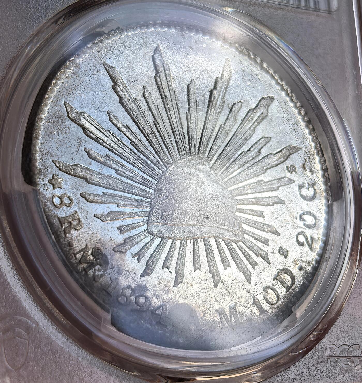 博洋堂世界钱币拍卖第144期（全场包邮） PCGS MS64 墨西哥1894年MO AM版花边鹰洋，类镜面质感，车轮光