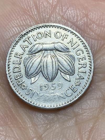 2025年第一百二十场(总第一百四十六场）外国好品散币(免佣金) - 英属尼日利亚1959年6便士(伊丽莎白二世青年带冠)