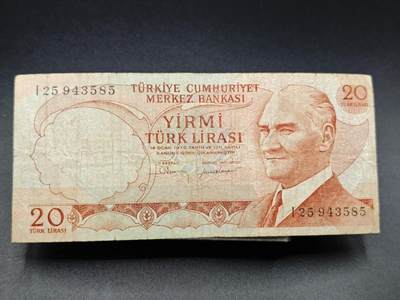 【淘币小摊】实时拍第七百八十二拍   无佣金纸币福利场   满百包邮可预留二周 每周一统一发货   - 土耳其20里拉