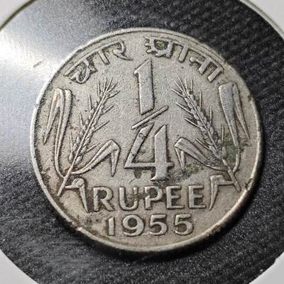 KK钱币收藏小铺  第361场  2月预留时间 周末发货 -  1955印度1/4卢比