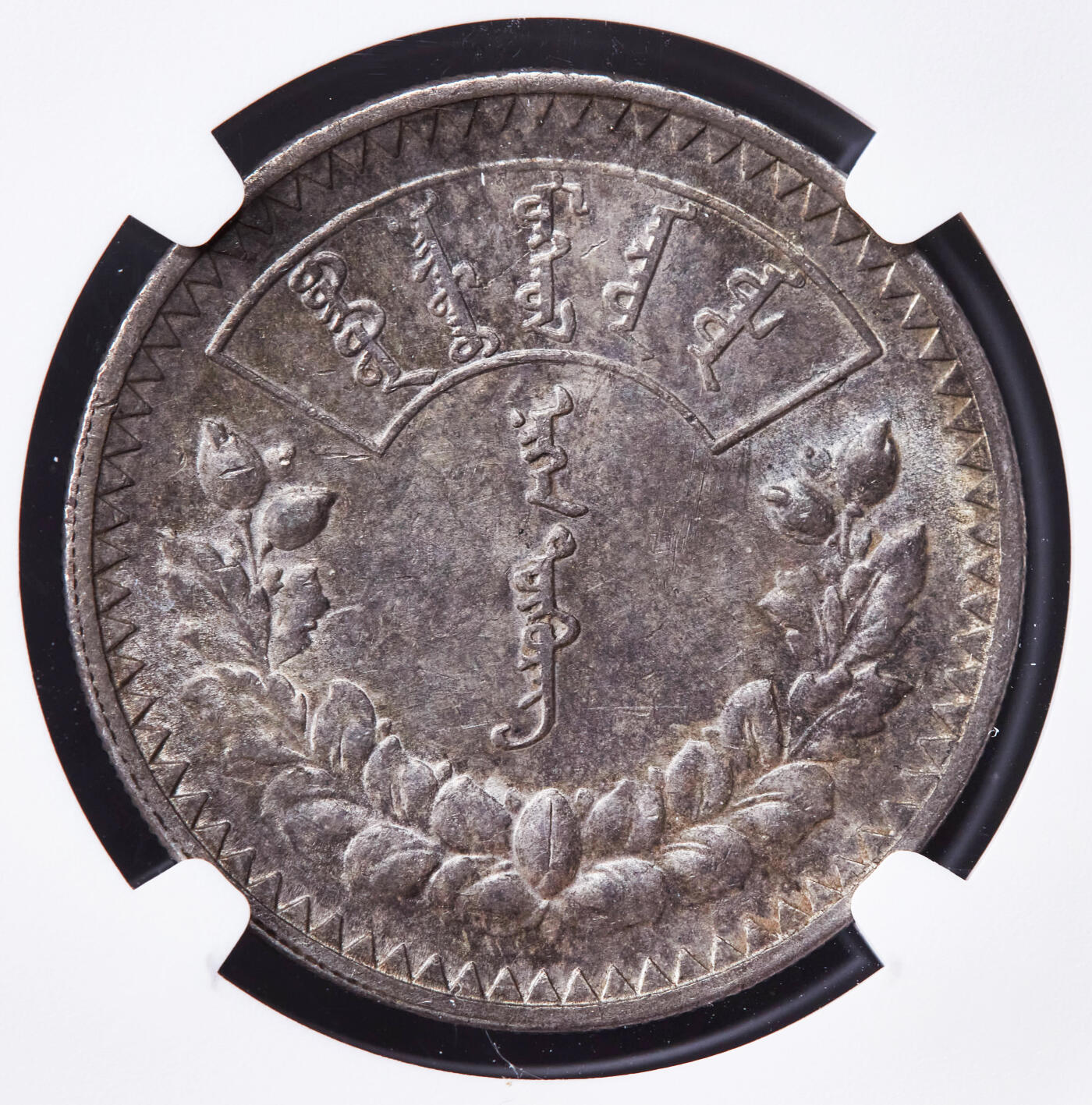 【俄甄集藏】2025年(044)11-12星期三晚 19:30 全场包邮 蒙古1925年1图格里克银币，NGC AUD，酱彩原光品相，圣彼得堡造币厂代铸