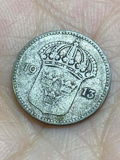 2025年第一百二十场(总第一百四十六场）外国好品散币(免佣金) - 瑞典🇸🇪1913年10欧尔银币(古斯塔夫五世第一版，早期W标)