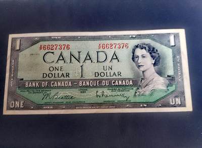 加拿大1961-72年1加元靓品纸币 - 加拿大1961-72年1加元靓品纸币