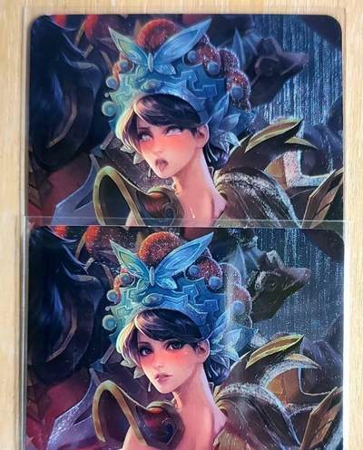 龙虎卡牌第六一场 （无佣金，单场满200元包邮，欢迎送拍） - 粗闪2张 裁缝卡牌 虞美人 艺术二渐变