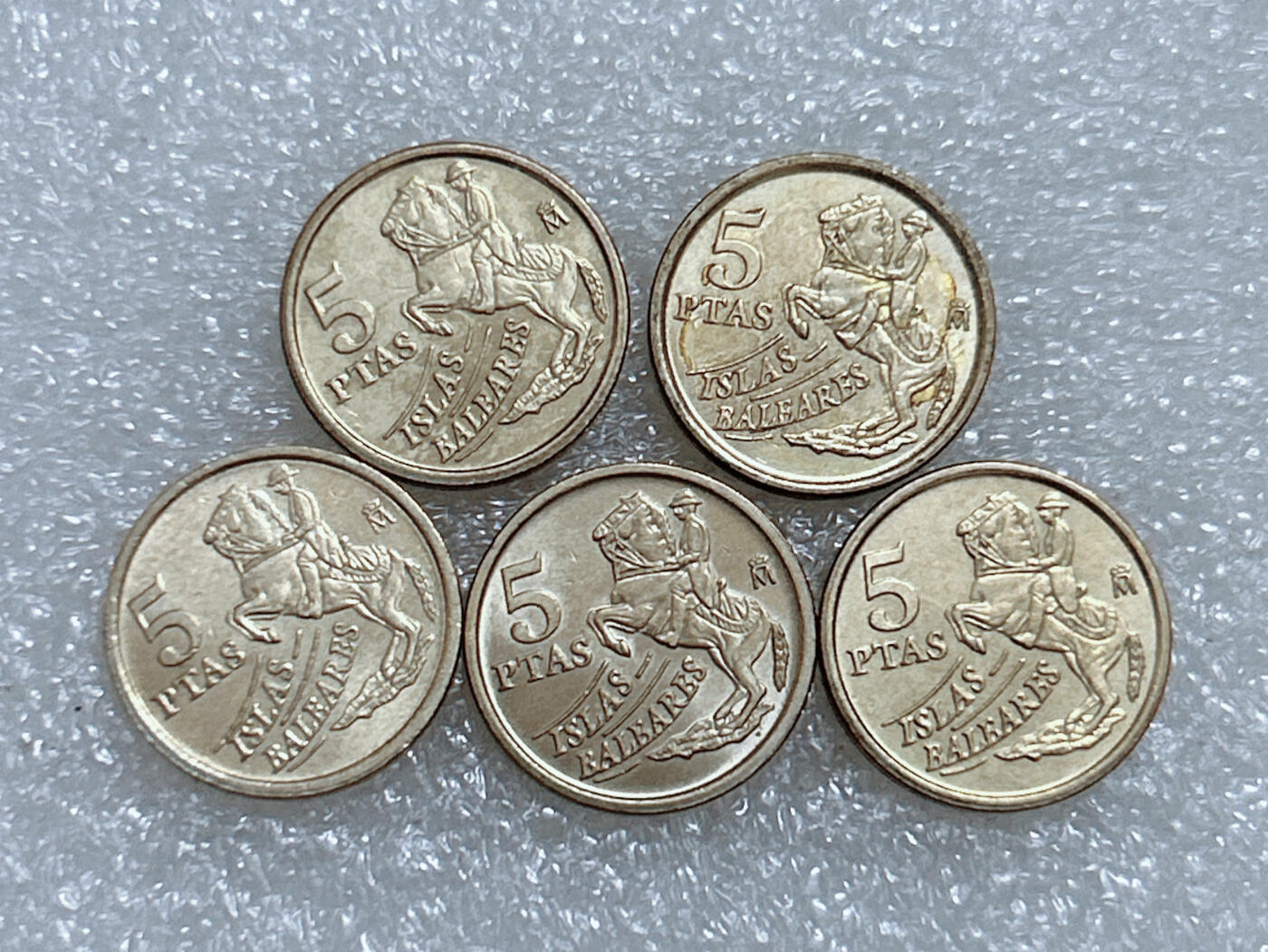 第一海外回流一元起拍收藏 散集专场  第260期 西班牙1997年5比塞塔黄铜币 5枚 原光好品