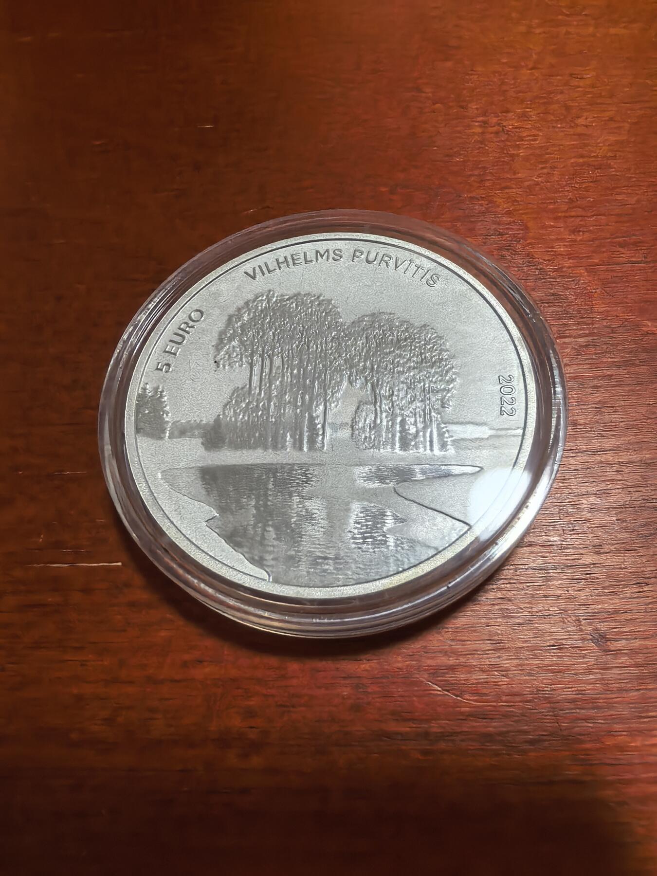 长老汇蛇年精选第六十九场拍卖 2022拉脱维亚冬日5欧元彩色精制银币，1盎司925银，盒证全，4000枚