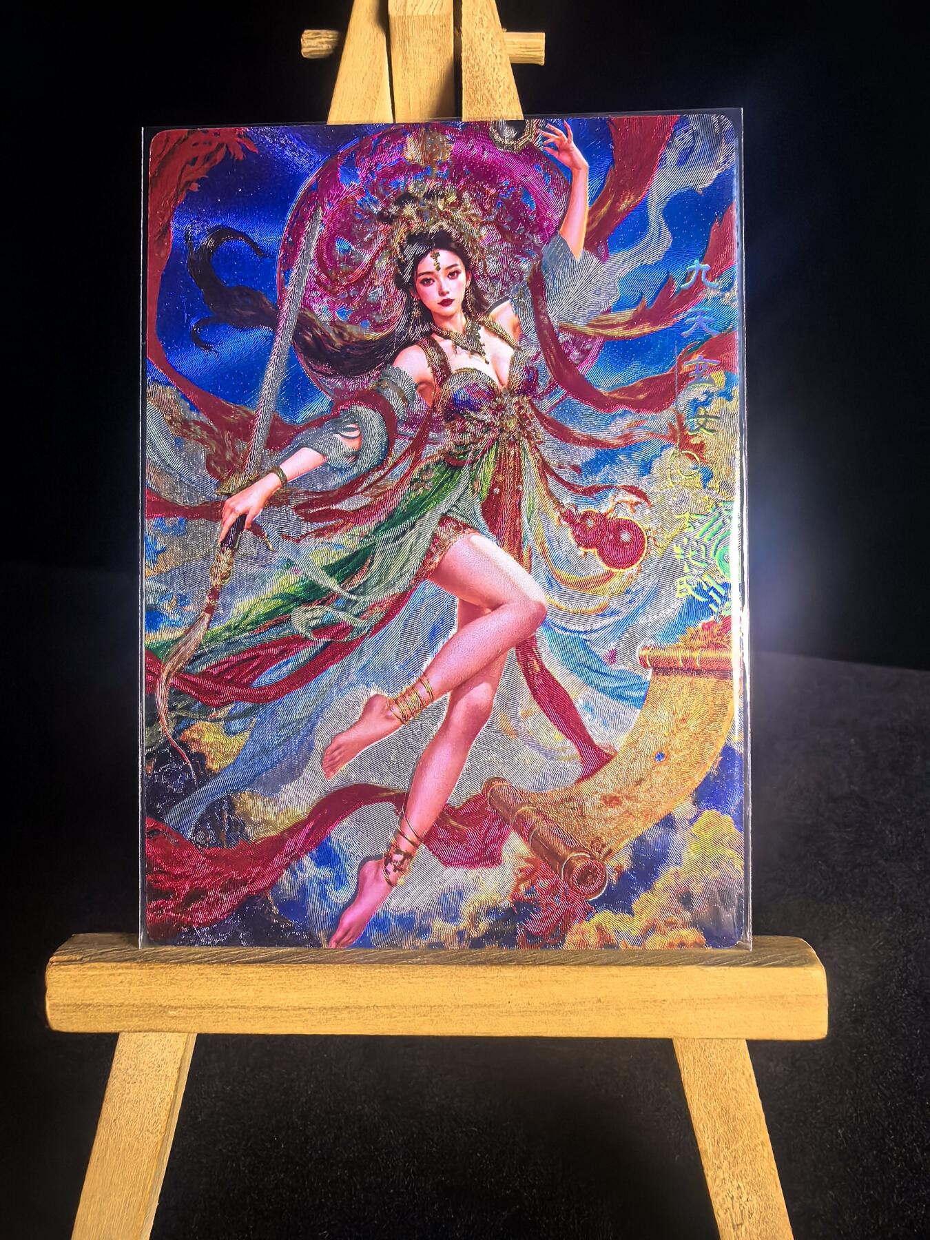 第二十八场  无佣金 不寄存 不收拍 卡牌设有底价 拒绝小号抬价 大家放心拍 所有拍品全部有卡膜 自制卡牌 不包厂瑕 放大镜 品控 勿拍 流拍商品会循环 感谢大家支持 留个关注 不定时上新 谢谢 奇点卡牌 宗 玄灵谱 冷烫九天玄女