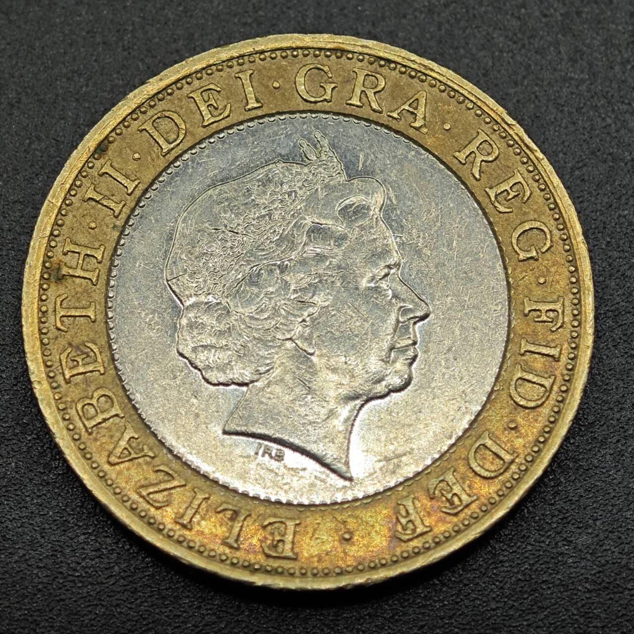 【淘币小摊】实时拍第七百八十一拍   散币场   满百包邮可预留二周 每周一统一发货   英国2004年蒸汽机2镑纪念币