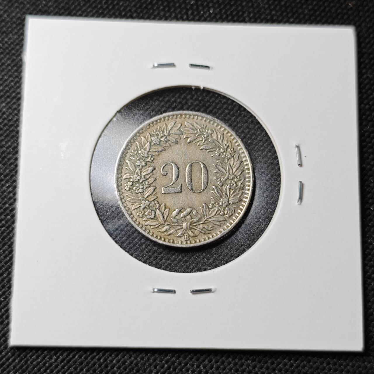 KK钱币收藏小铺  第362场  2月预留时间 周末发货  1943瑞士20分