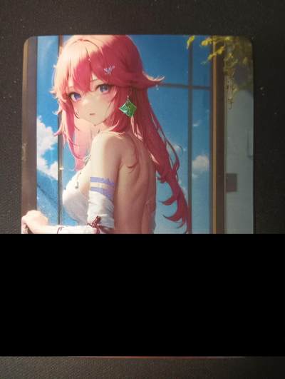 花开卡拍第45期（11月2号周日截拍，品控勿拍!!!拍品不寄存，运费5元，自制卡难免瑕疵，可能存在轻微撞角爆边等出厂瑕疵，品控介意勿拍！） - 原神 八重神子 清凉单卡 彩闪