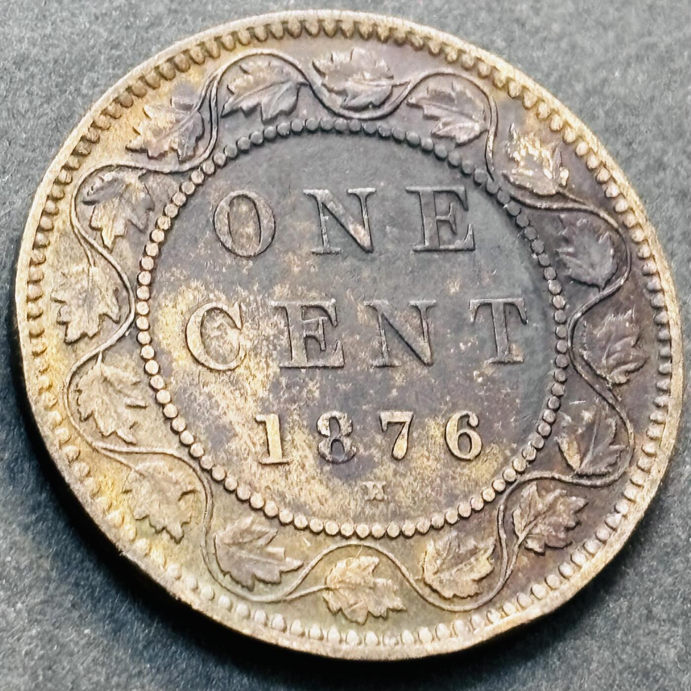 文馨钱币收藏第 278 场，银元，纸币，铜章场 长期接收代拍品 少见美品 1876 年英属加拿大维多利亚时期一分铜币 克书价贵，在国外买品相差的也要几十一个了