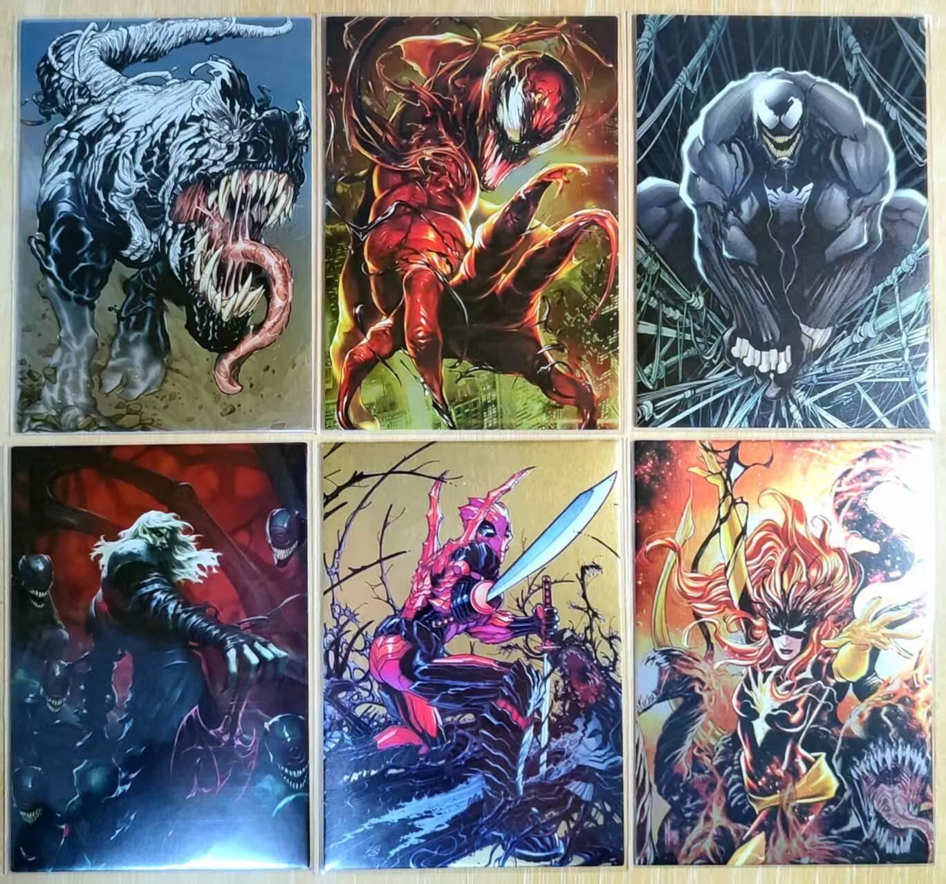 龙虎卡牌第六一场 （无佣金，单场满200元包邮，欢迎送拍） 彩闪6张 美漫卡牌 毒液变种各种形态