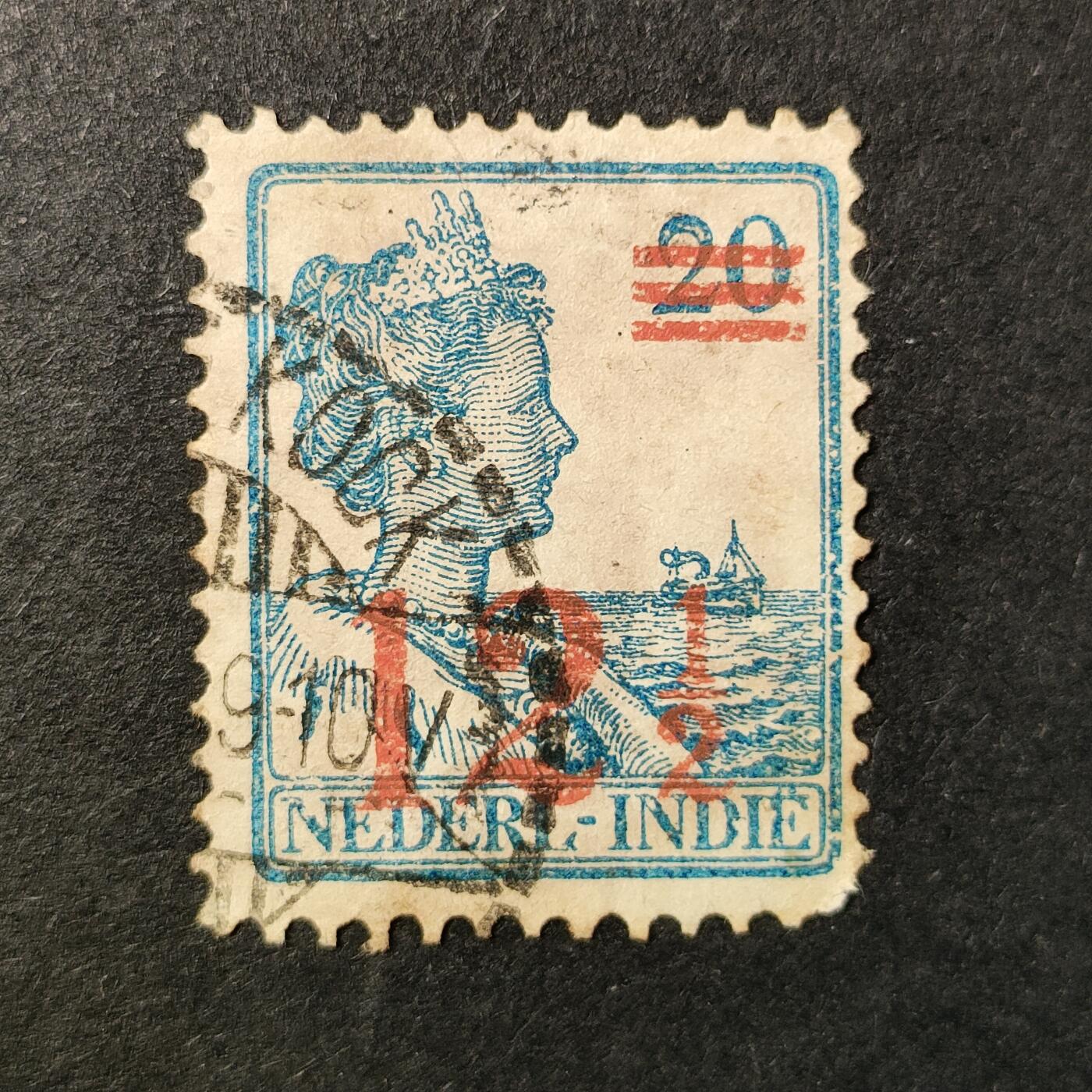 嘉禾收藏    【第364期】            无佣金、可寄存、满30元包邮 荷属印尼邮票，1930年威廉明娜女王改值邮票1全