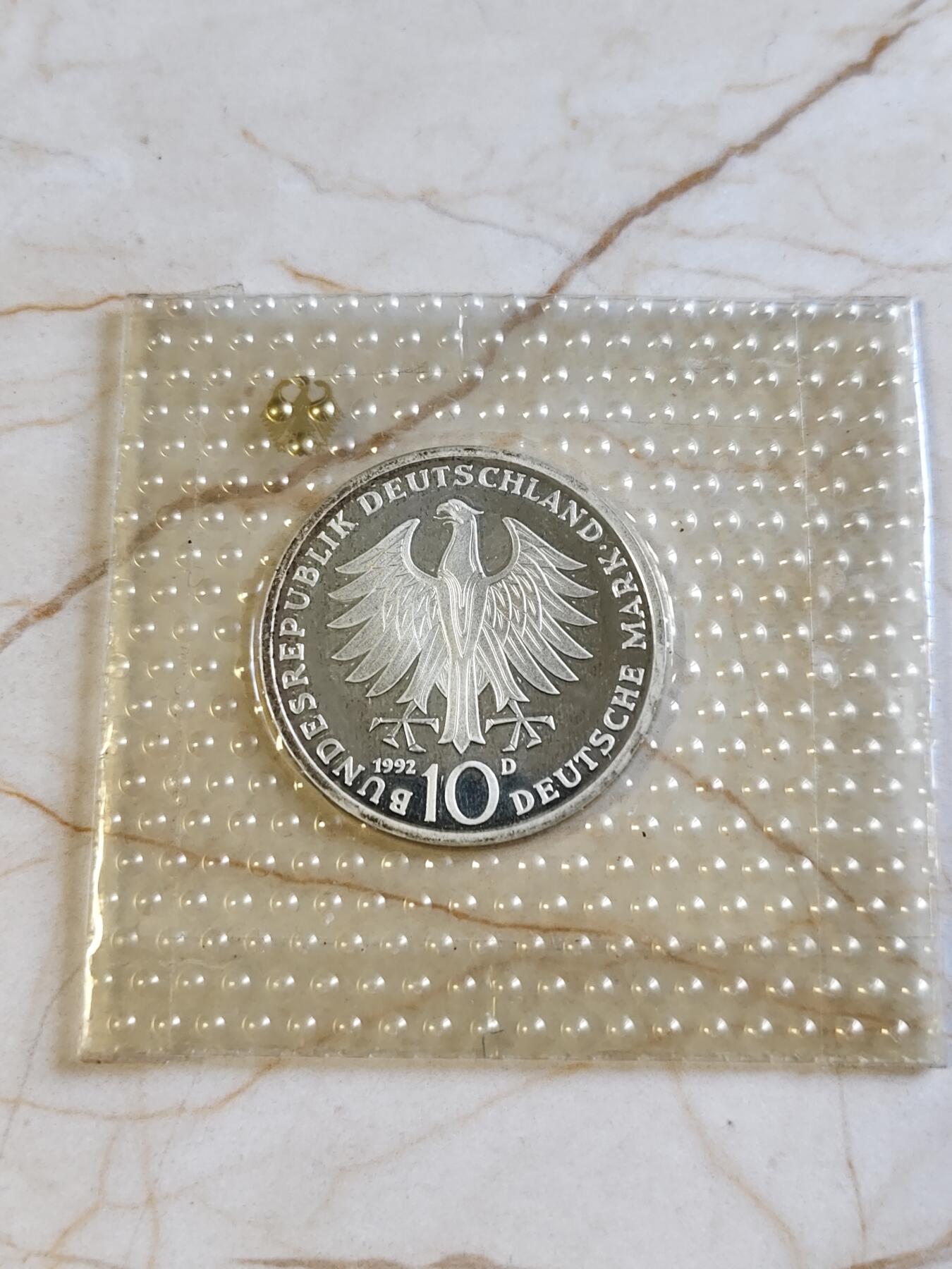 第180期拍卖【长期征集拍品】【北京币展专场】 原厂塑封西德1992年梅里特勋章颁发150周年纪念银币625银15.5克直径32.5毫米