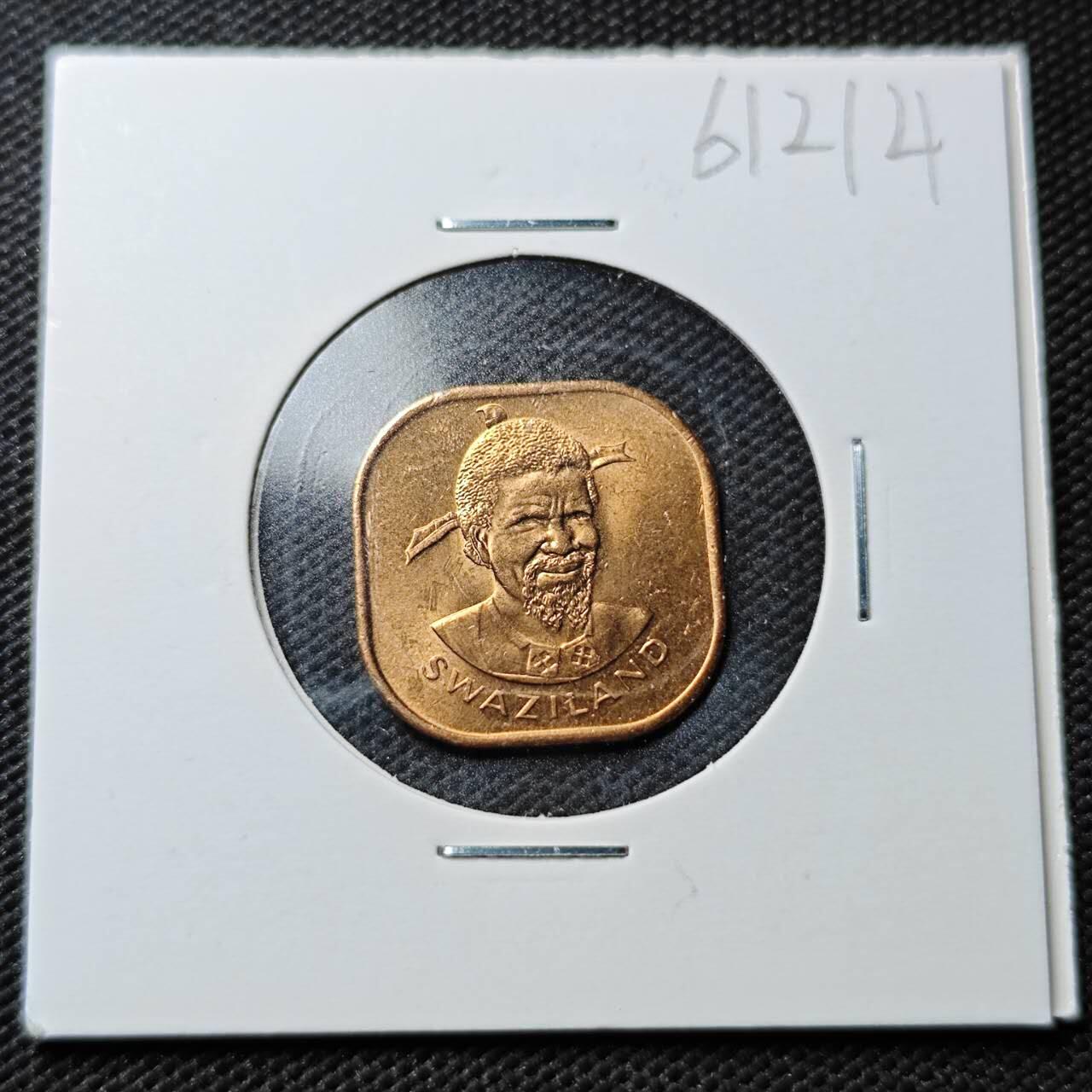 KK钱币收藏小铺  第361场  2月预留时间 周末发货  1975斯威士兰2分铜币 好品