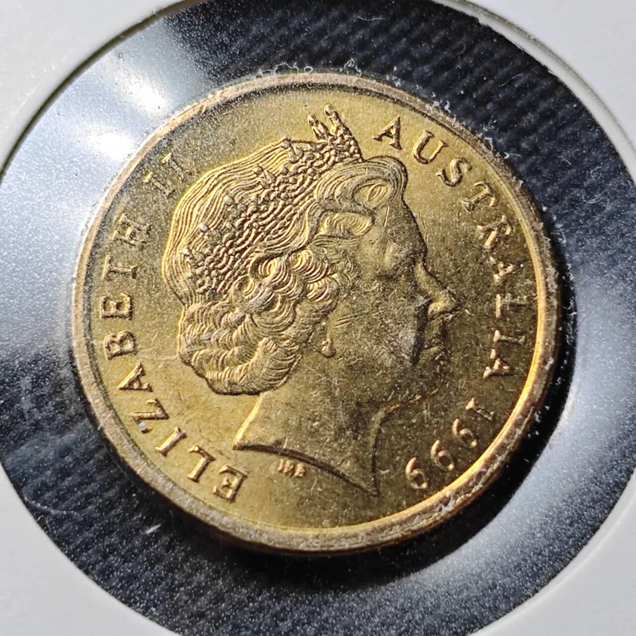 KK钱币收藏小铺  第362场  2月预留时间 周末发货  1999澳大利亚2元 好品