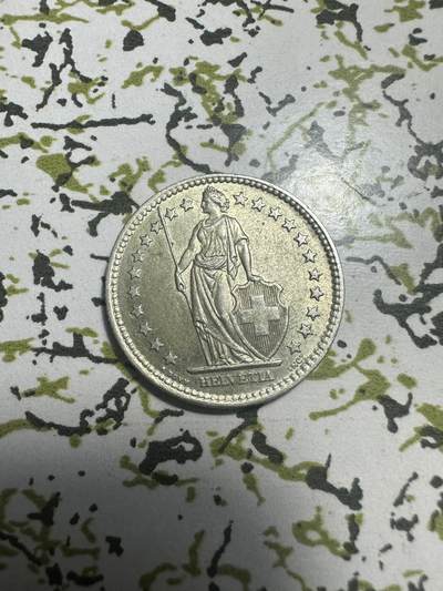 外国钱币，章 - 瑞士2法郎银币，原光