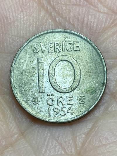 2025年第一百二十场(总第一百四十六场）外国好品散币(免佣金) - 瑞典🇸🇪1954年10欧尔银币(古斯塔夫六世第一版，早期TS标，400银)