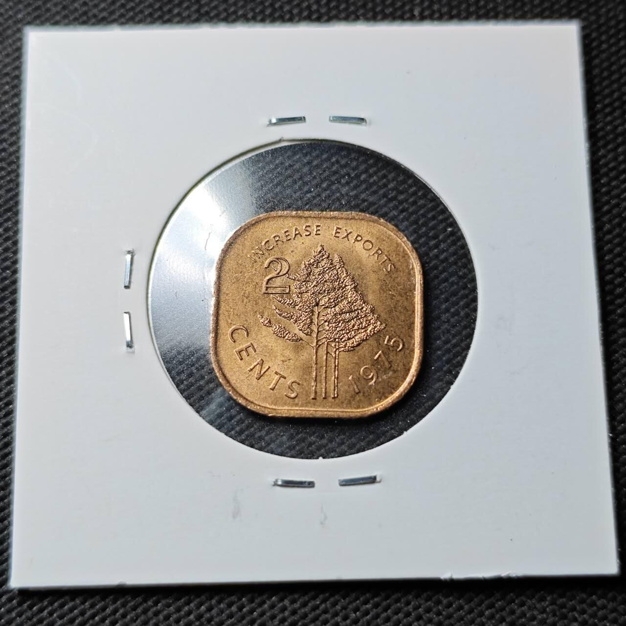 KK钱币收藏小铺  第361场  2月预留时间 周末发货  1975斯威士兰2分铜币 好品