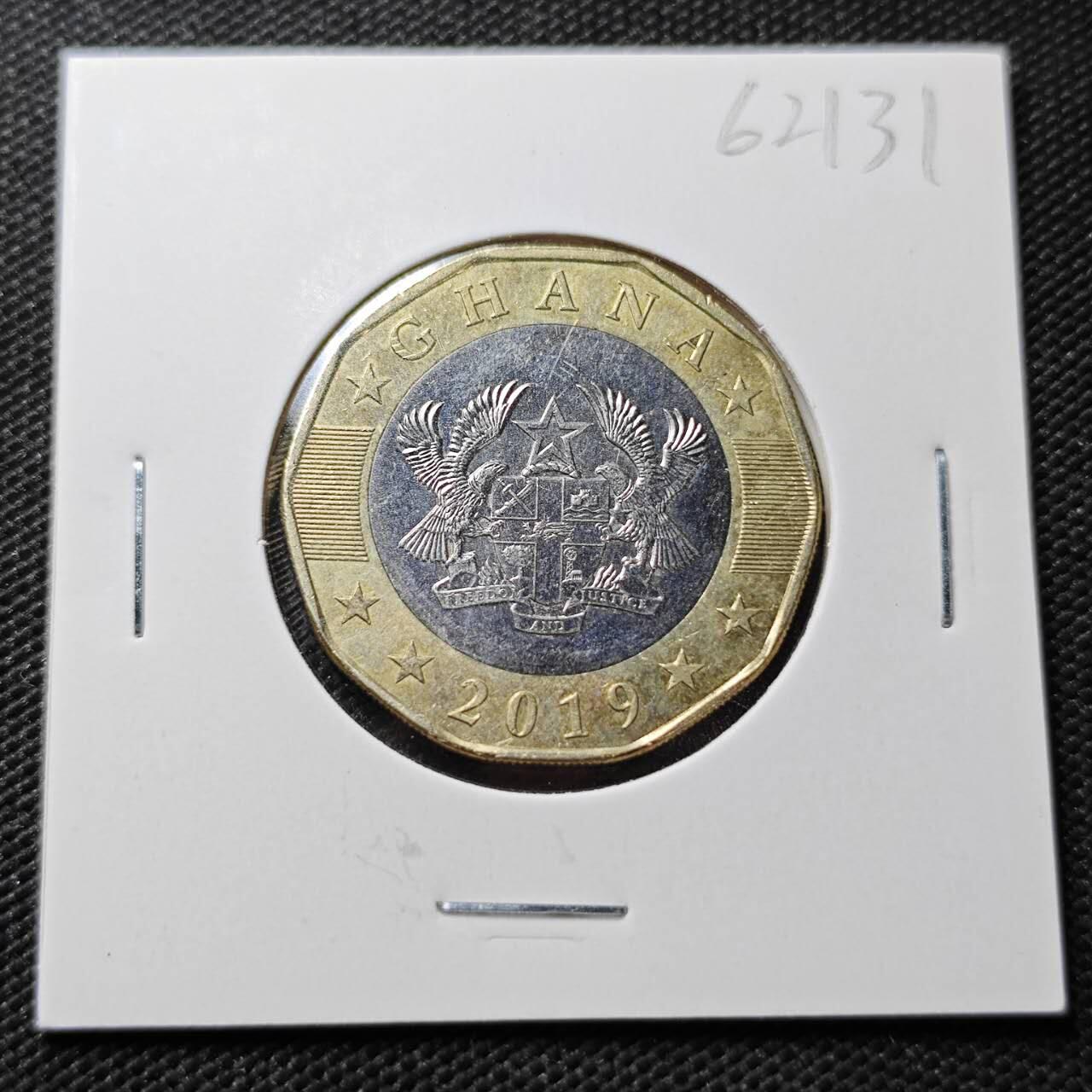 KK钱币收藏小铺  第362场  2月预留时间 周末发货  2019加纳2塞地 近年份 稀少面值