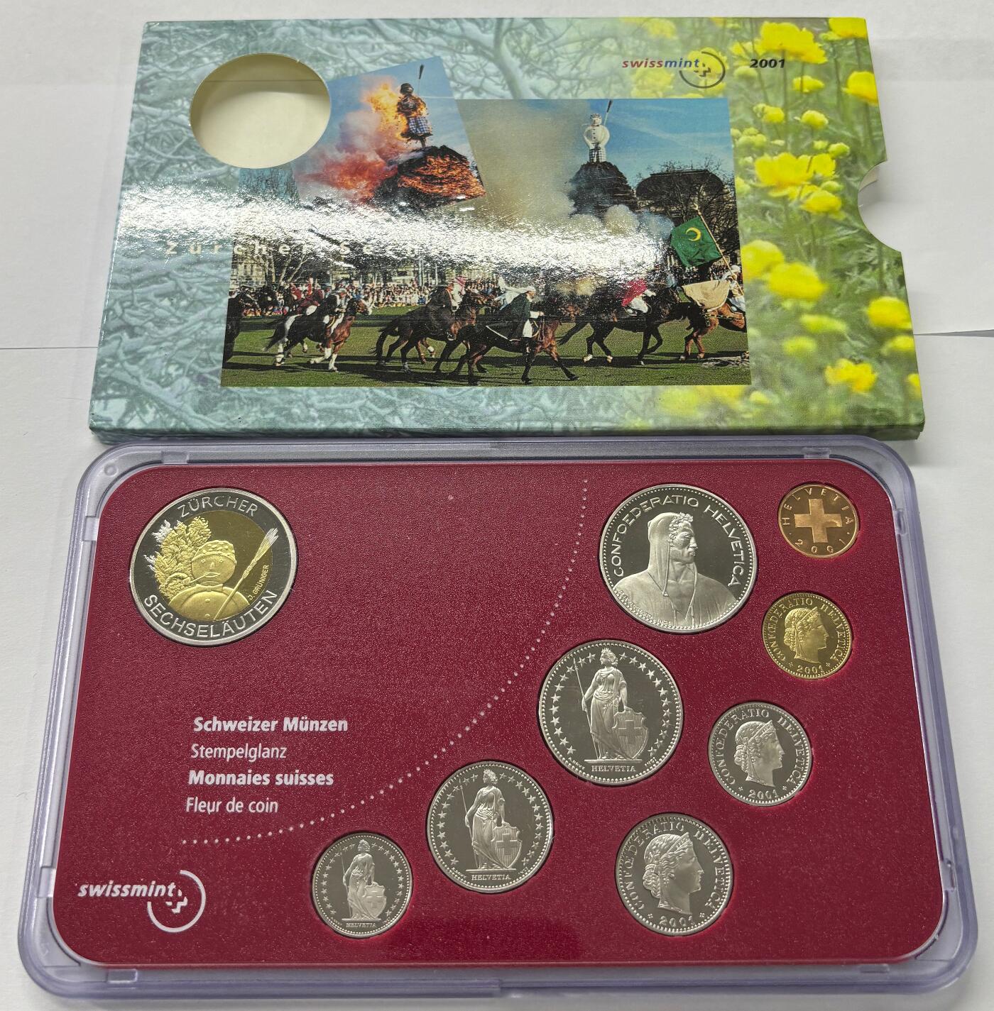 【雨安】【世界币章112-113期】周五/周六 两场连拍 2025-10-31 周五 19:30 保真 8秒倒数自动落锤 高效拍卖  [现代套币] Switzerland 瑞士套币 精制套币 2001年