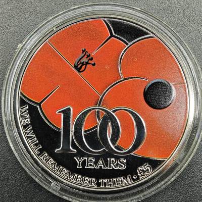 【淘币小摊】实时拍第七百八十一拍   散币场   满百包邮可预留二周 每周一统一发货   - 泽西岛2021年一战缅怀百年5镑纪念币