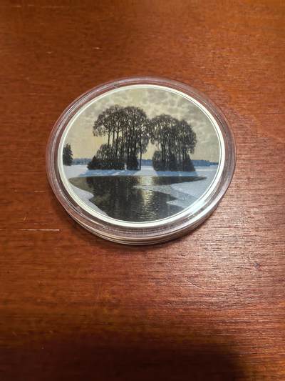 长老汇蛇年精选第六十九场拍卖 - 2022拉脱维亚冬日5欧元彩色精制银币，1盎司925银，盒证全，4000枚