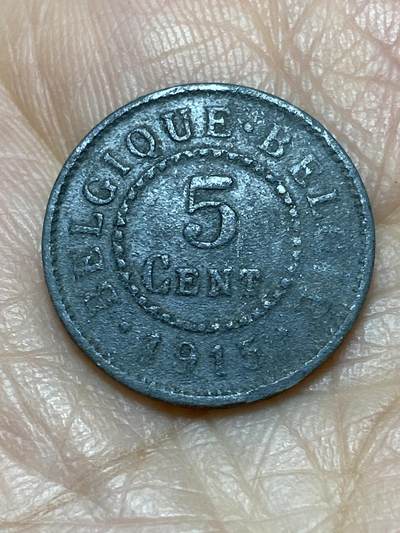 2025年第一百二十场(总第一百四十六场）外国好品散币(免佣金) - 比利时🇧🇪1915年5分(阿尔贝一世，一战德国占领时期)