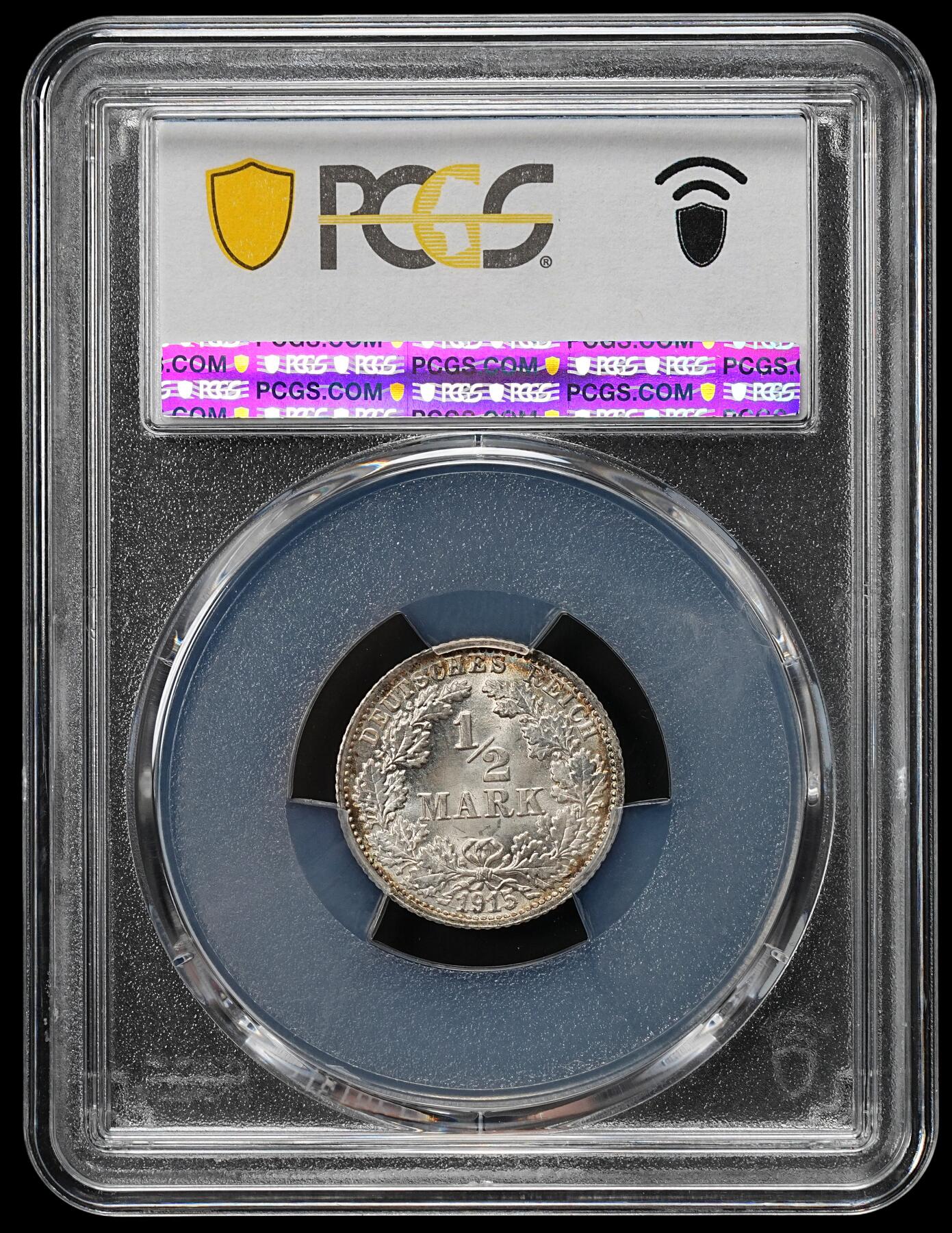 修遠堂世界钱币第九十一期 PCGS MS67 1915年德国1/2马克银币 F厂铭