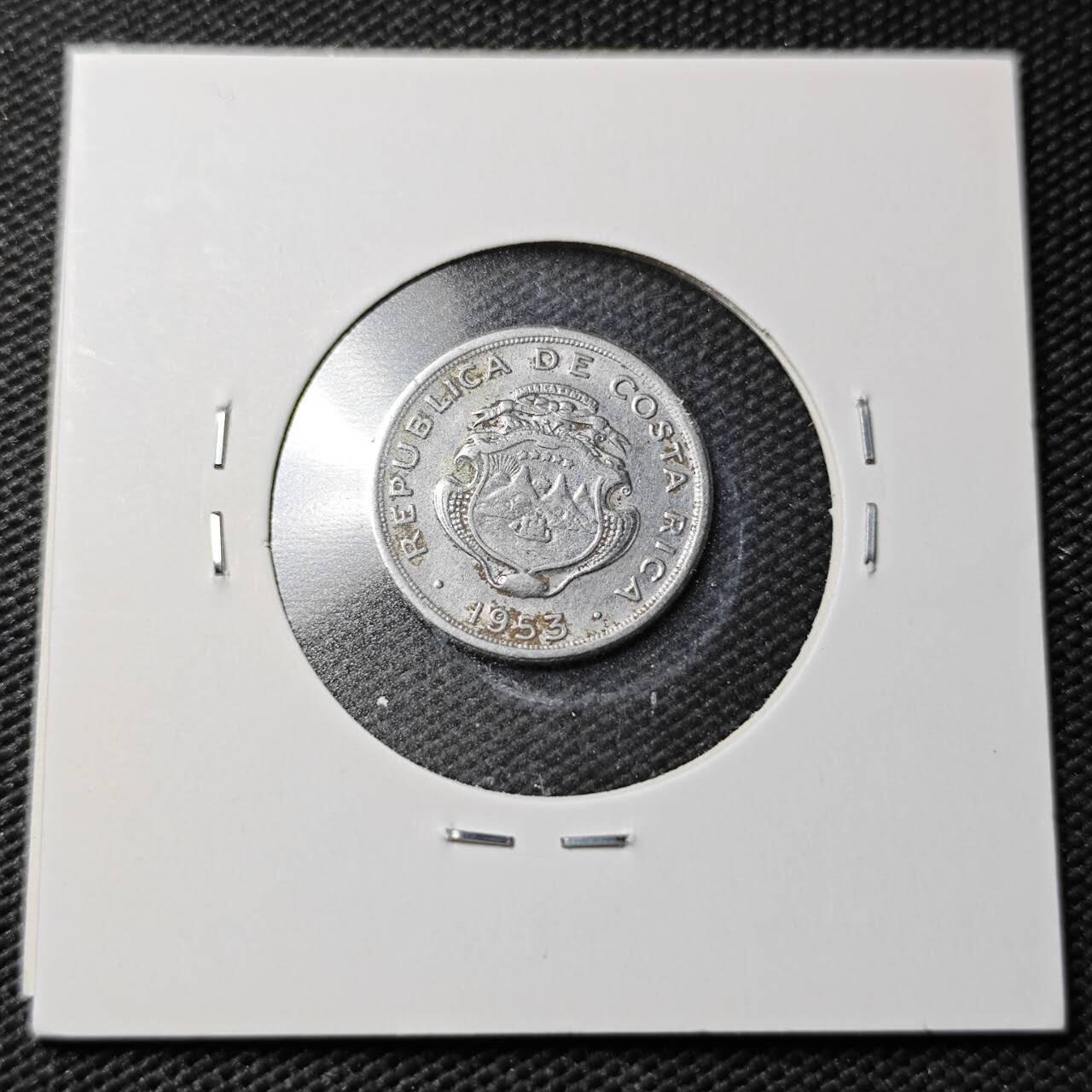 KK钱币收藏小铺  第361场  2月预留时间 周末发货  1953哥斯达黎加10分