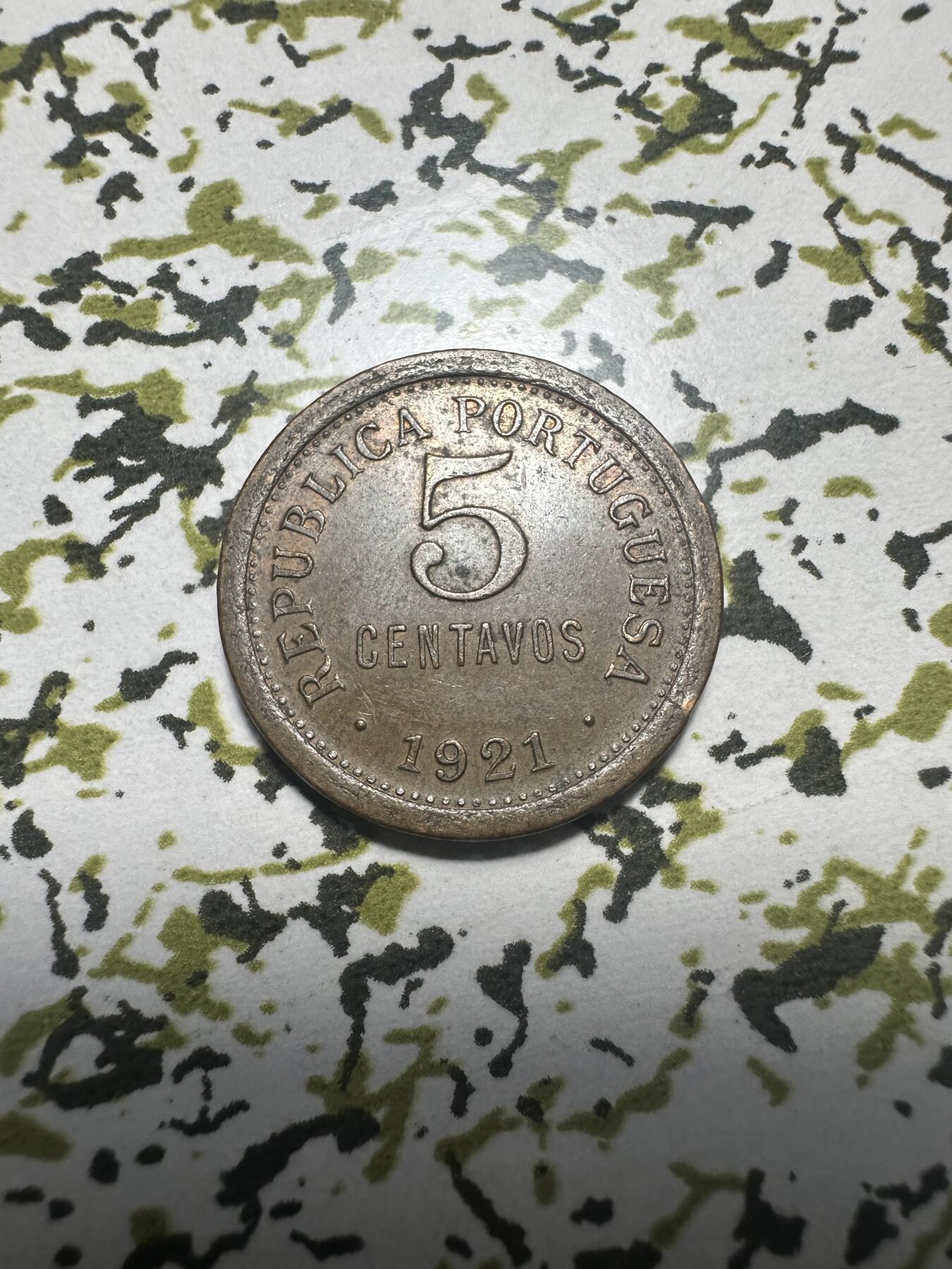 外国钱币，章 葡萄牙1921年5分