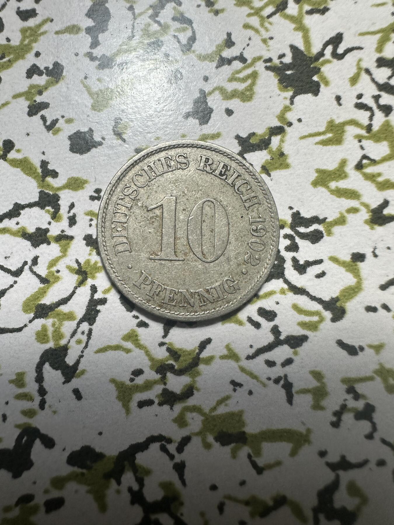 外国钱币，章 德国1902年10芬尼