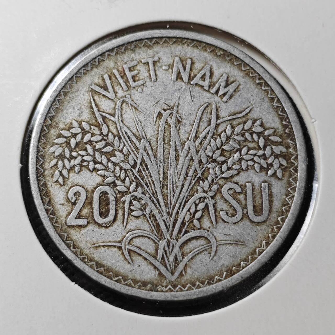 KK钱币收藏小铺  第362场  2月预留时间 周末发货  1953南越三姐妹20SU