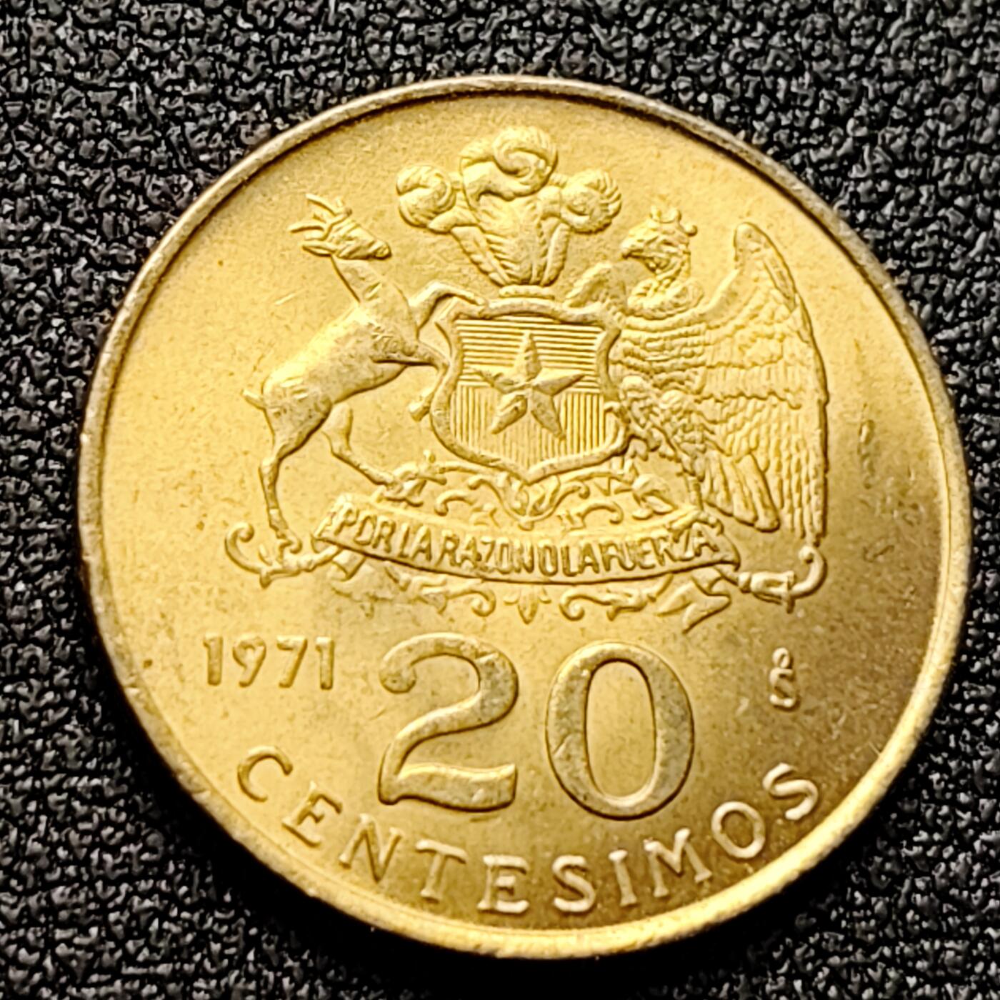 泉币菌-第121场-精品福利场 原光品 智利70年代 20分 铜币