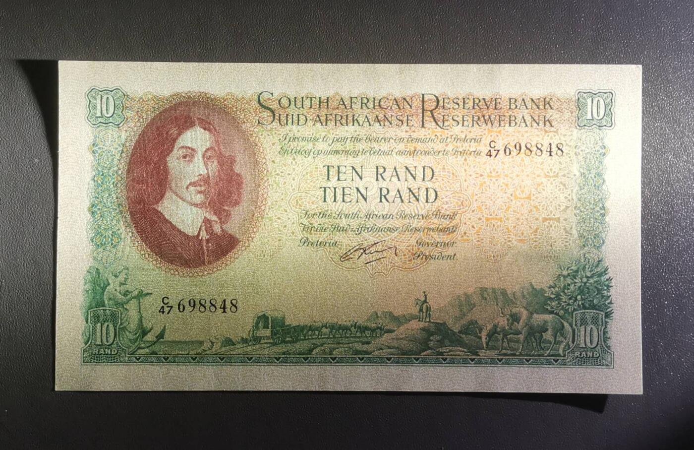 《艾美收藏》第218期-11.2周日外币荟萃 南非早期10兰特UNC 角不太绝 原票原汁原味 少见品种大票幅