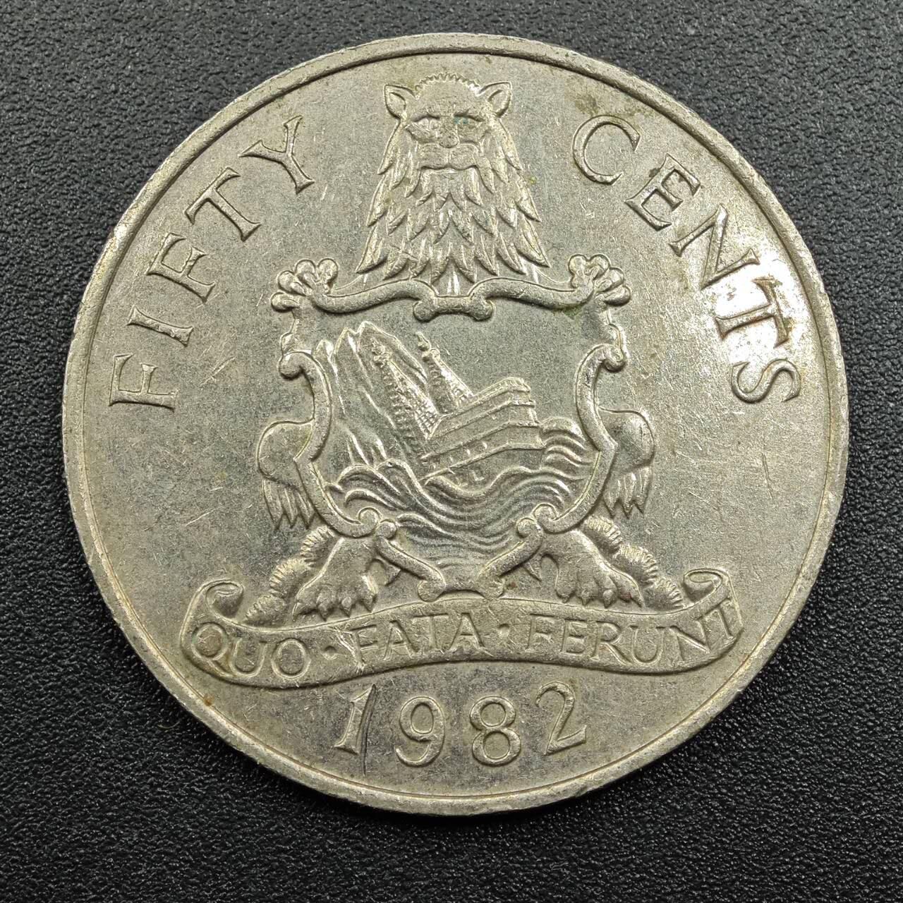 【淘币小摊】实时拍第七百八十一拍   散币场   满百包邮可预留二周 每周一统一发货   百慕大1982年50分镍币