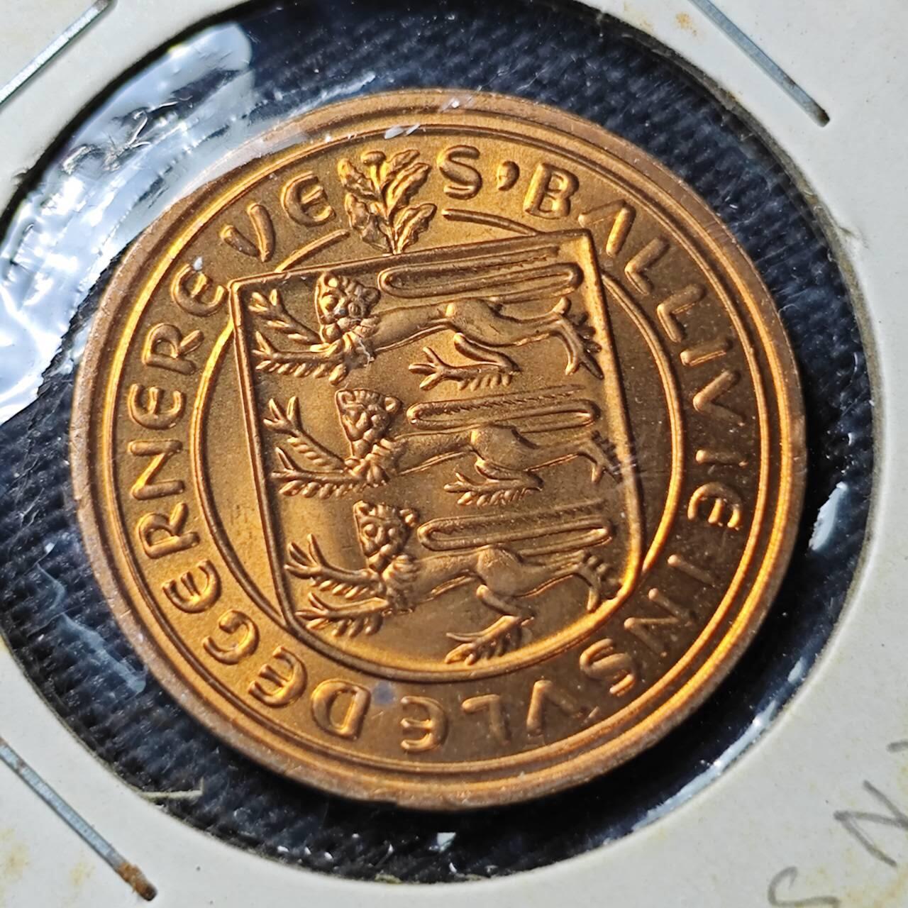 KK钱币收藏小铺  第362场  2月预留时间 周末发货 根西2根西铜币 好品 