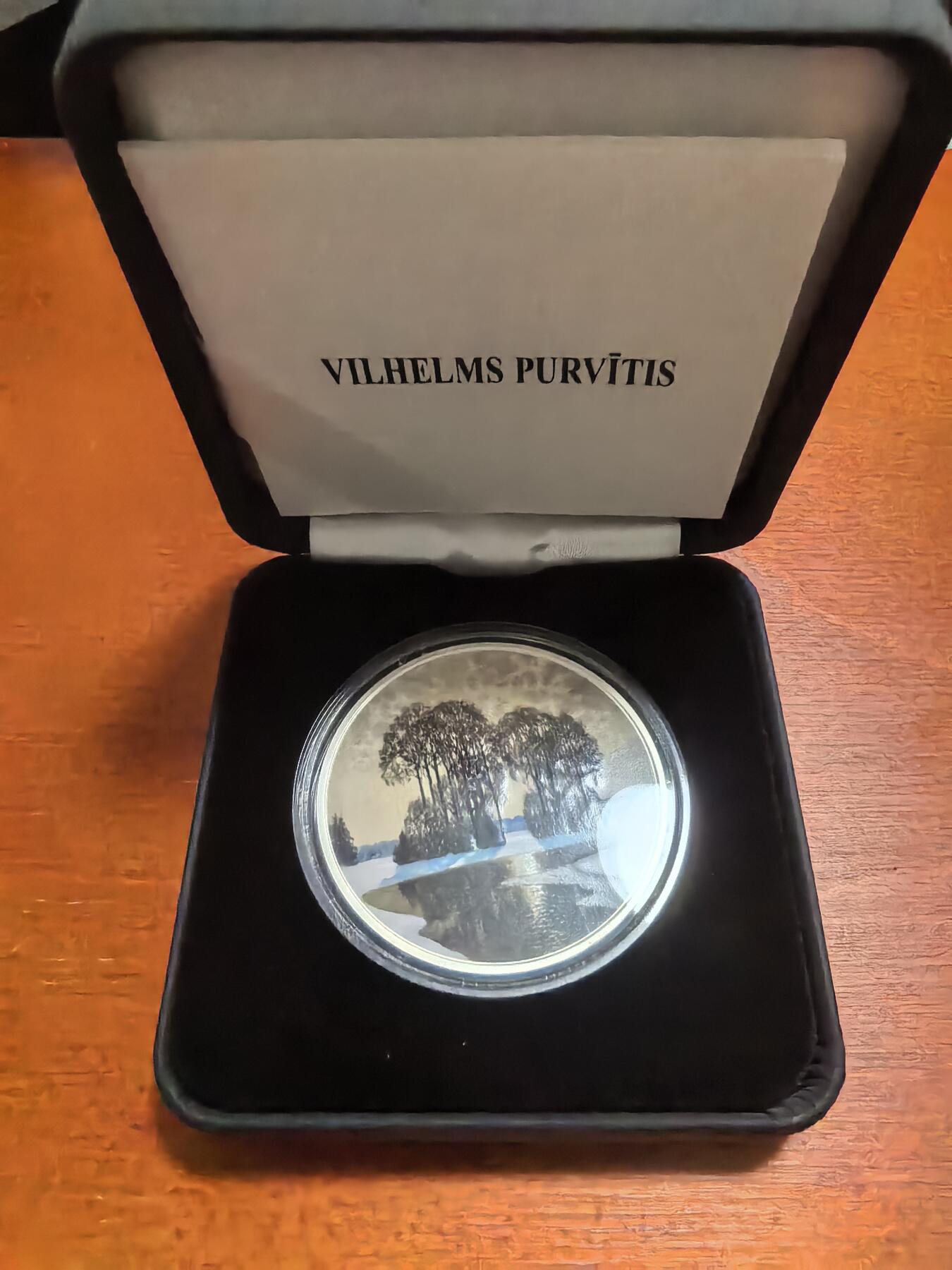 长老汇蛇年精选第六十九场拍卖 2022拉脱维亚冬日5欧元彩色精制银币，1盎司925银，盒证全，4000枚