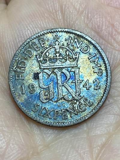 2025年第一百二十场(总第一百四十六场）外国好品散币(免佣金) - 英国🇬🇧1942年6便士银币(乔治六世第一版，500银)