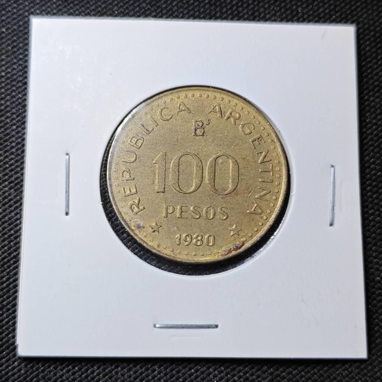 KK钱币收藏小铺  第362场  2月预留时间 周末发货  1980阿根廷100法郎