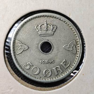 KK钱币收藏小铺  第362场  2月预留时间 周末发货 -  1946挪威50欧尔