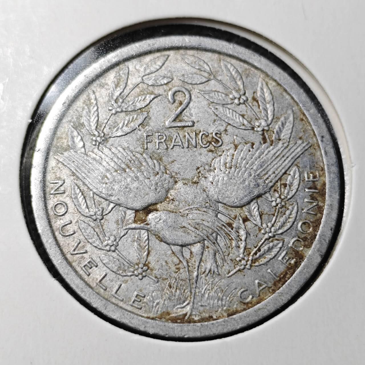 KK钱币收藏小铺  第361场  2月预留时间 周末发货  1949法属新喀里多尼亚2法郎