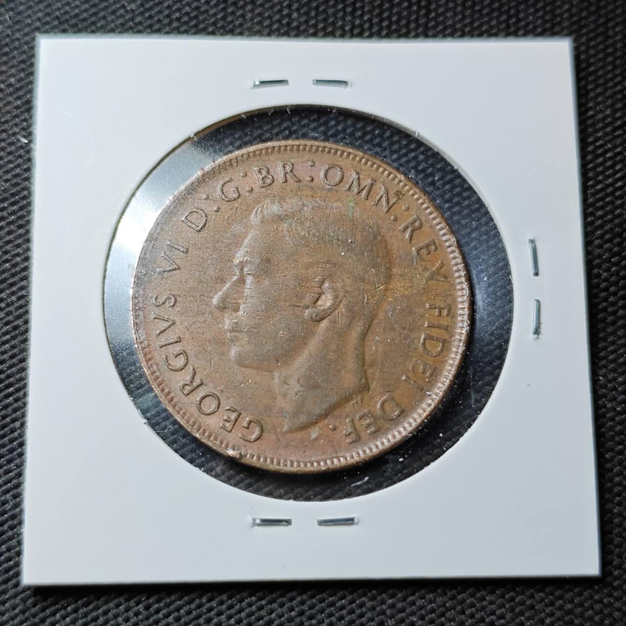 KK钱币收藏小铺  第361场  2月预留时间 周末发货  1950澳大利亚1便士铜币