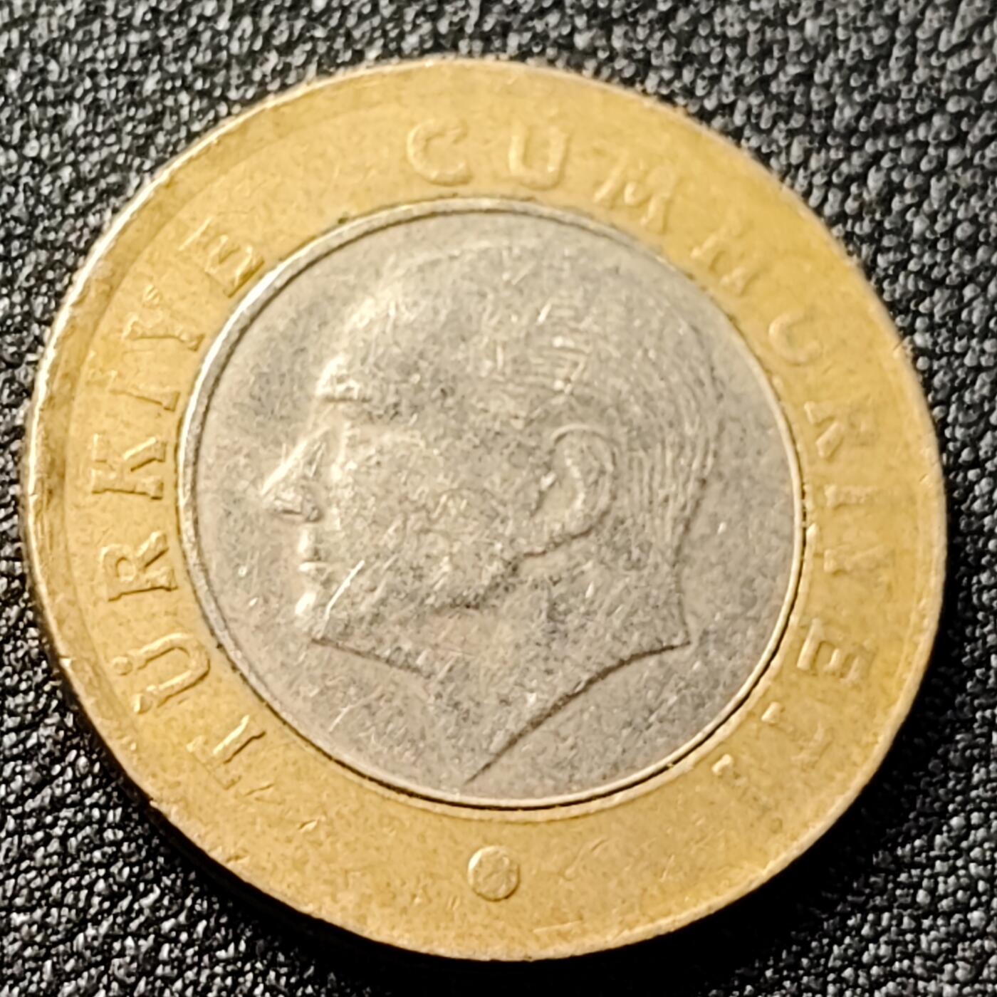 泉币菌-第120场-精品福利场 土耳其1里拉双色币 凯末尔总统 26mm