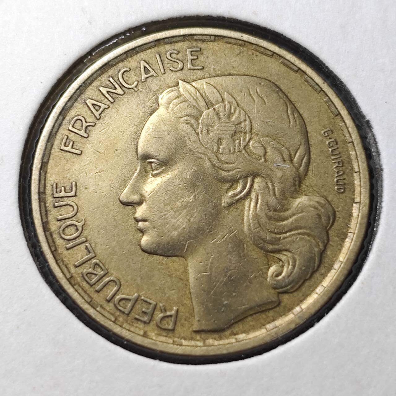 KK钱币收藏小铺  第362场  2月预留时间 周末发货  1953法国20法郎