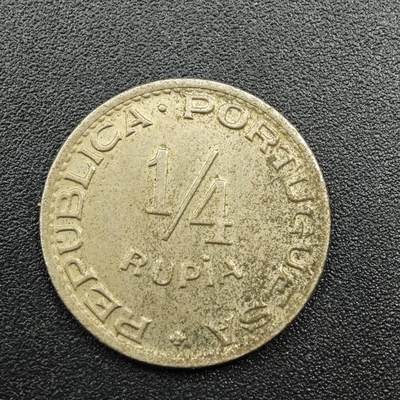 【淘币小摊】实时拍第七百八十一拍   散币场   满百包邮可预留二周 每周一统一发货   - 葡属印度果阿1947年1/4卢比镍币