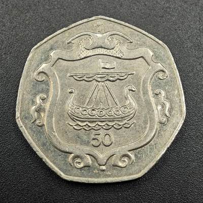 【淘币小摊】实时拍第七百八十一拍   散币场   满百包邮可预留二周 每周一统一发货   - 马恩岛1985年50便士