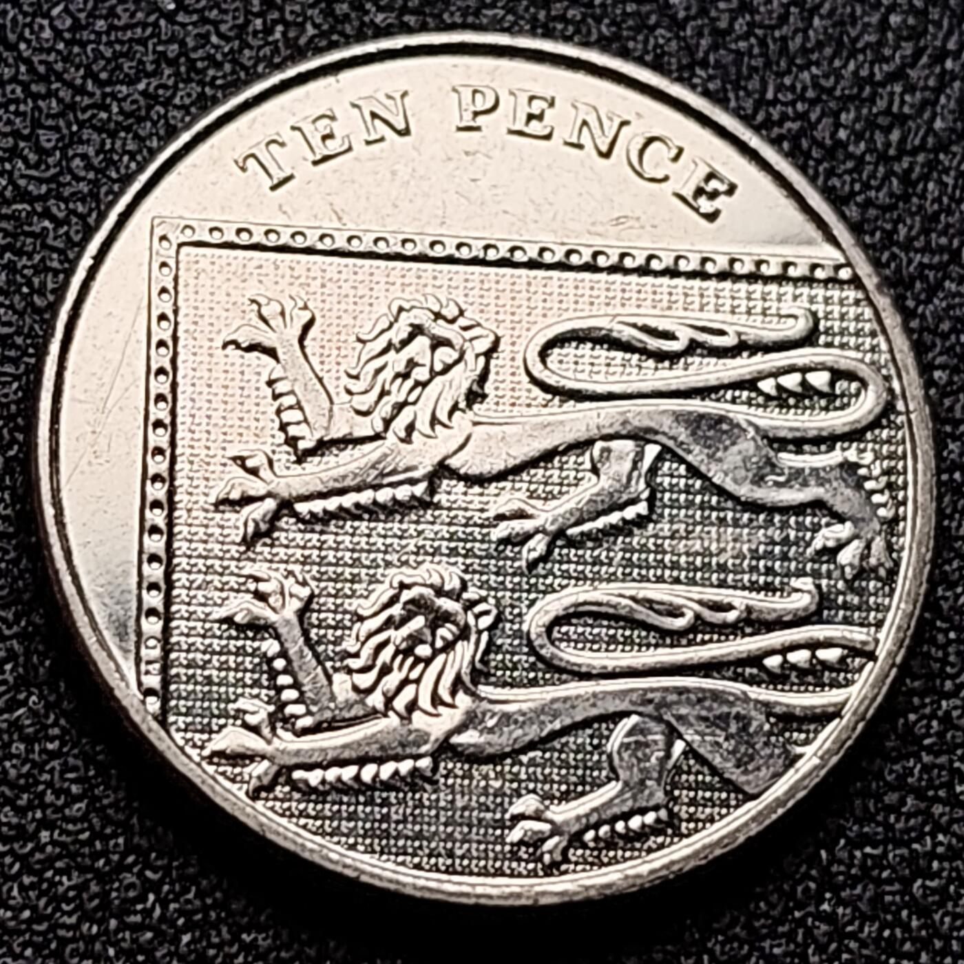 泉币菌-第121场-精品福利场 双师版 英国10便士 硬币  女王钱币 24.5毫米6.5