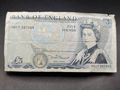 【淘币小摊】实时拍第七百八十二拍   无佣金纸币福利场   满百包邮可预留二周 每周一统一发货   - 英国5英镑