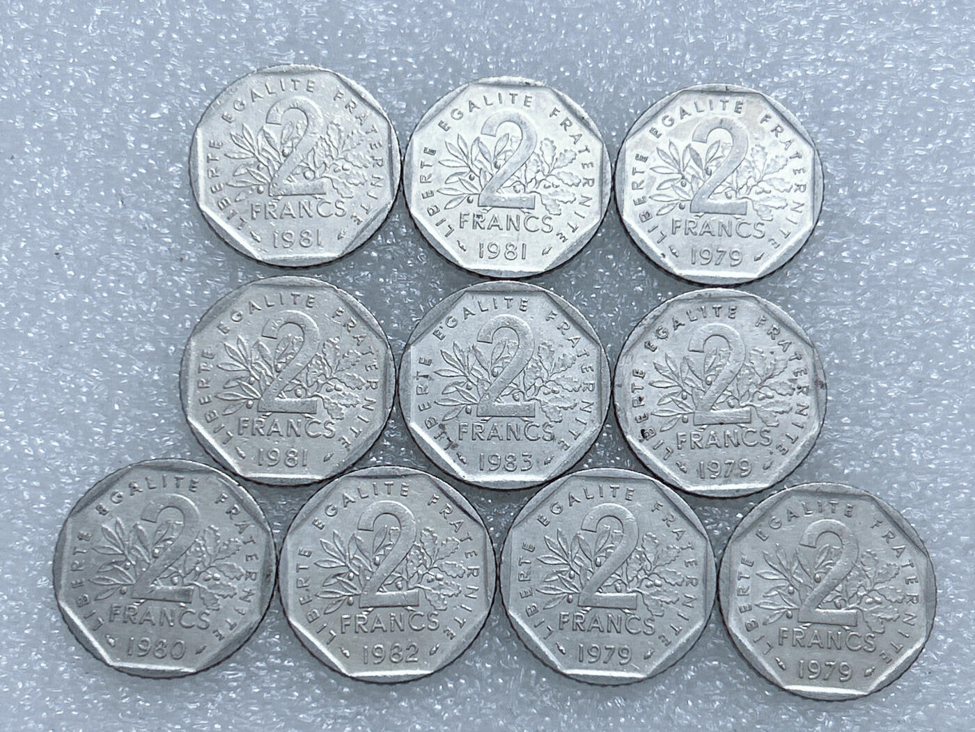 第一海外回流一元起拍收藏 散集专场  第260期 法国2法郎硬币 10枚